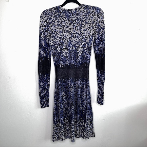 BCBGMAXAZRIA Silk Blend Abstract Printed Long Sleeve Knit Dress Size XS - Picture 6 of 8